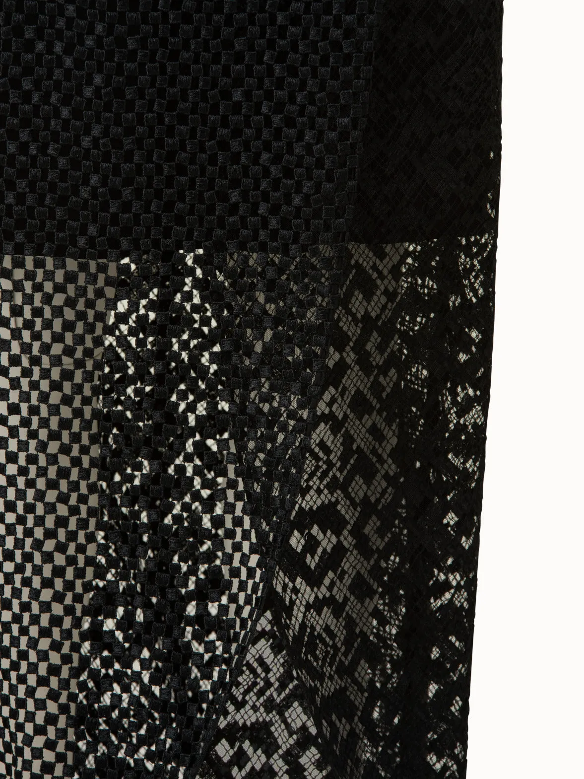 Techno Embroidery Patchwork Apron Gown 
