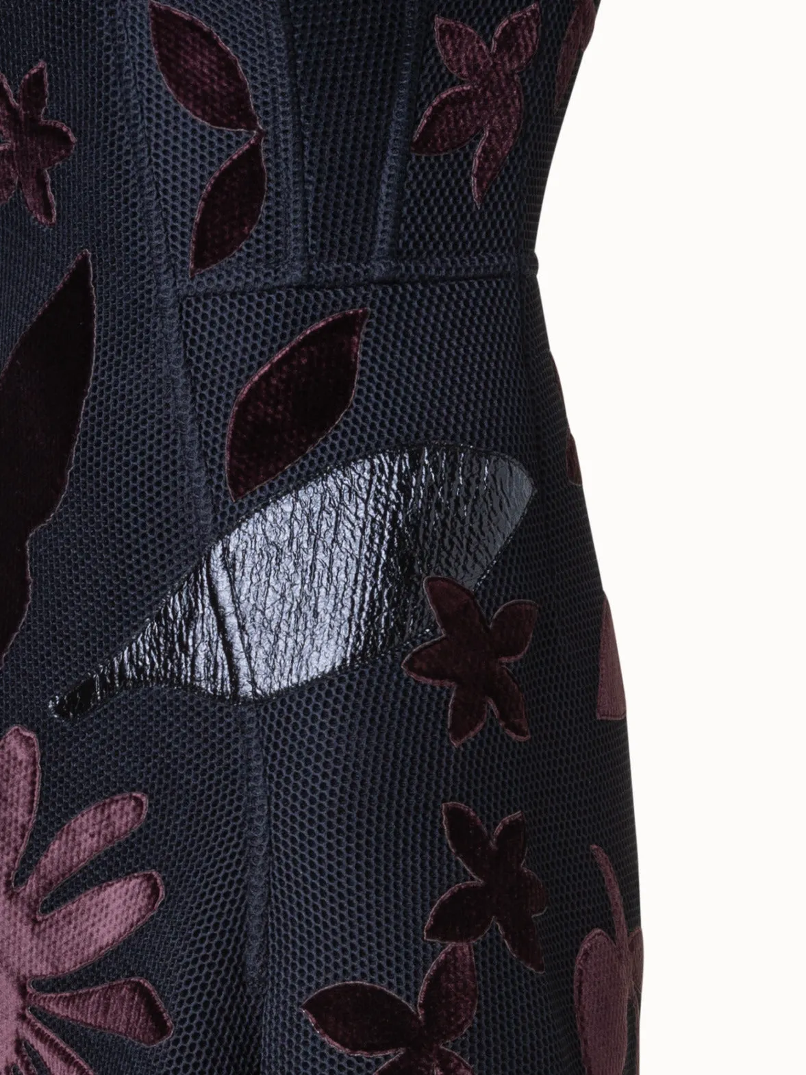 Techno Grid Maxi Dress with Abraham Flower Embellishment 