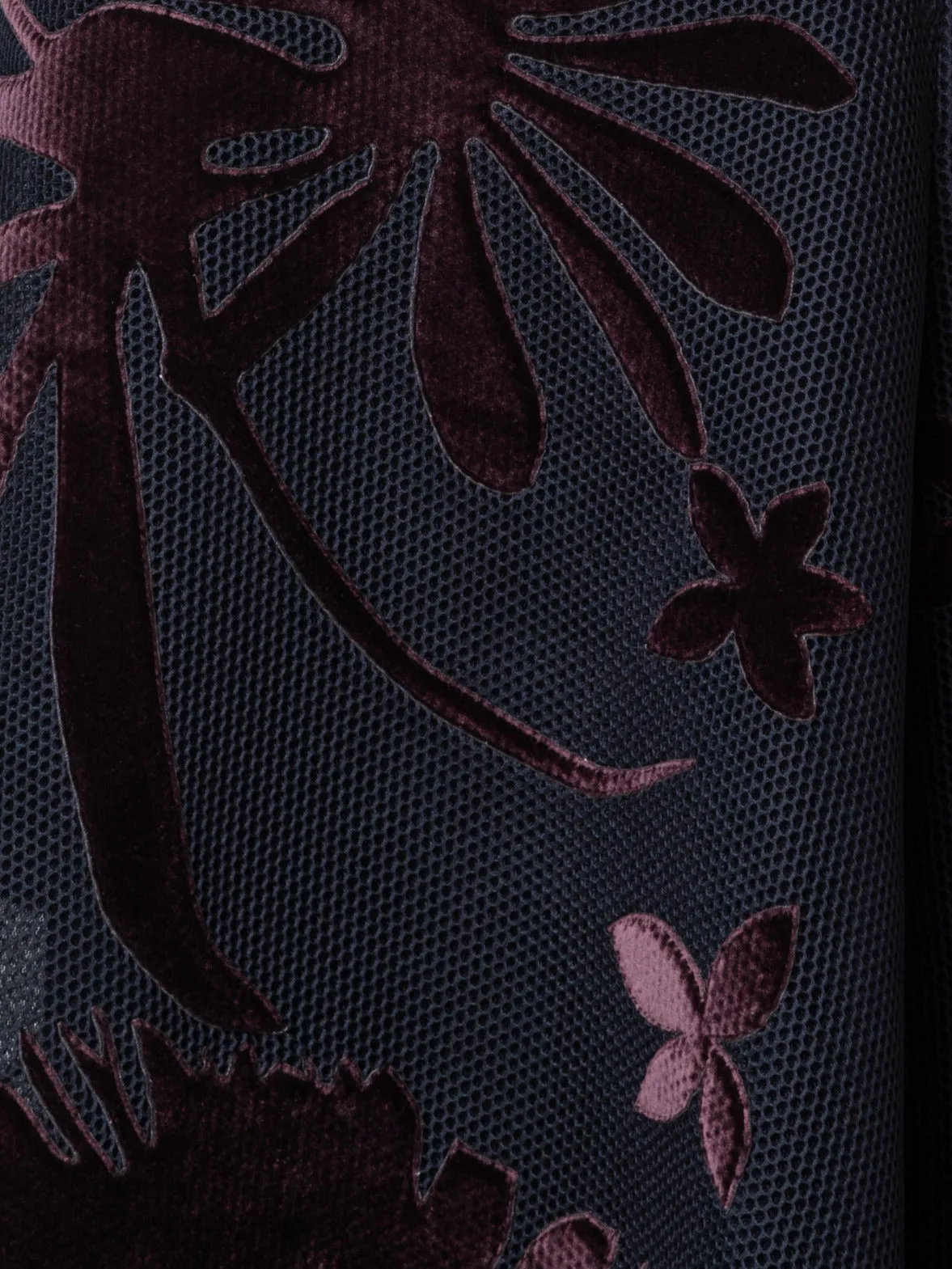 Techno Grid Maxi Dress with Abraham Flower Embellishment 