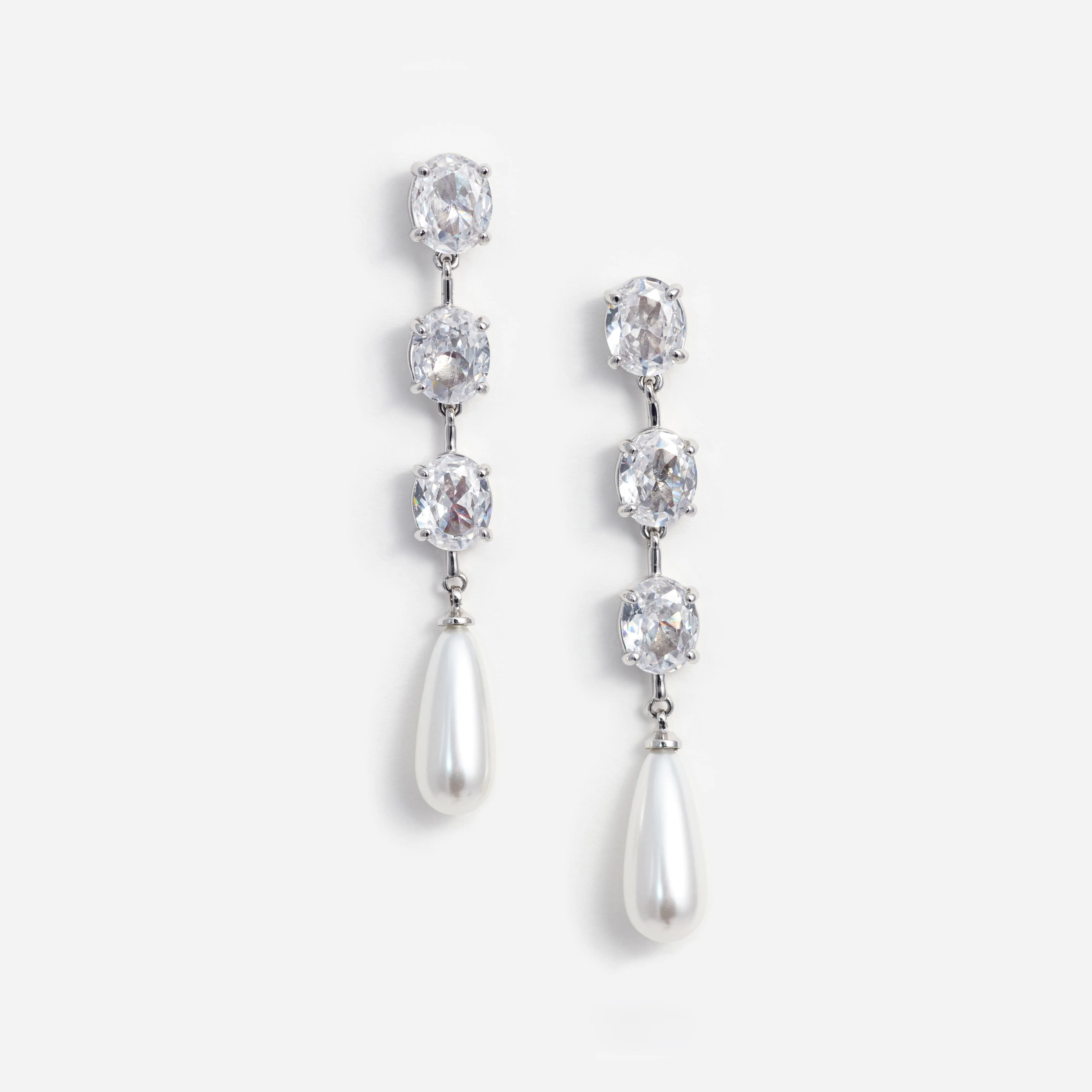 Tiered Crystal Pearl Droplet Earrings Self Portrait