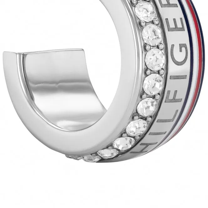 Tommy Hilfiger Ladies Crystal Set Hoop Earrings 2780623