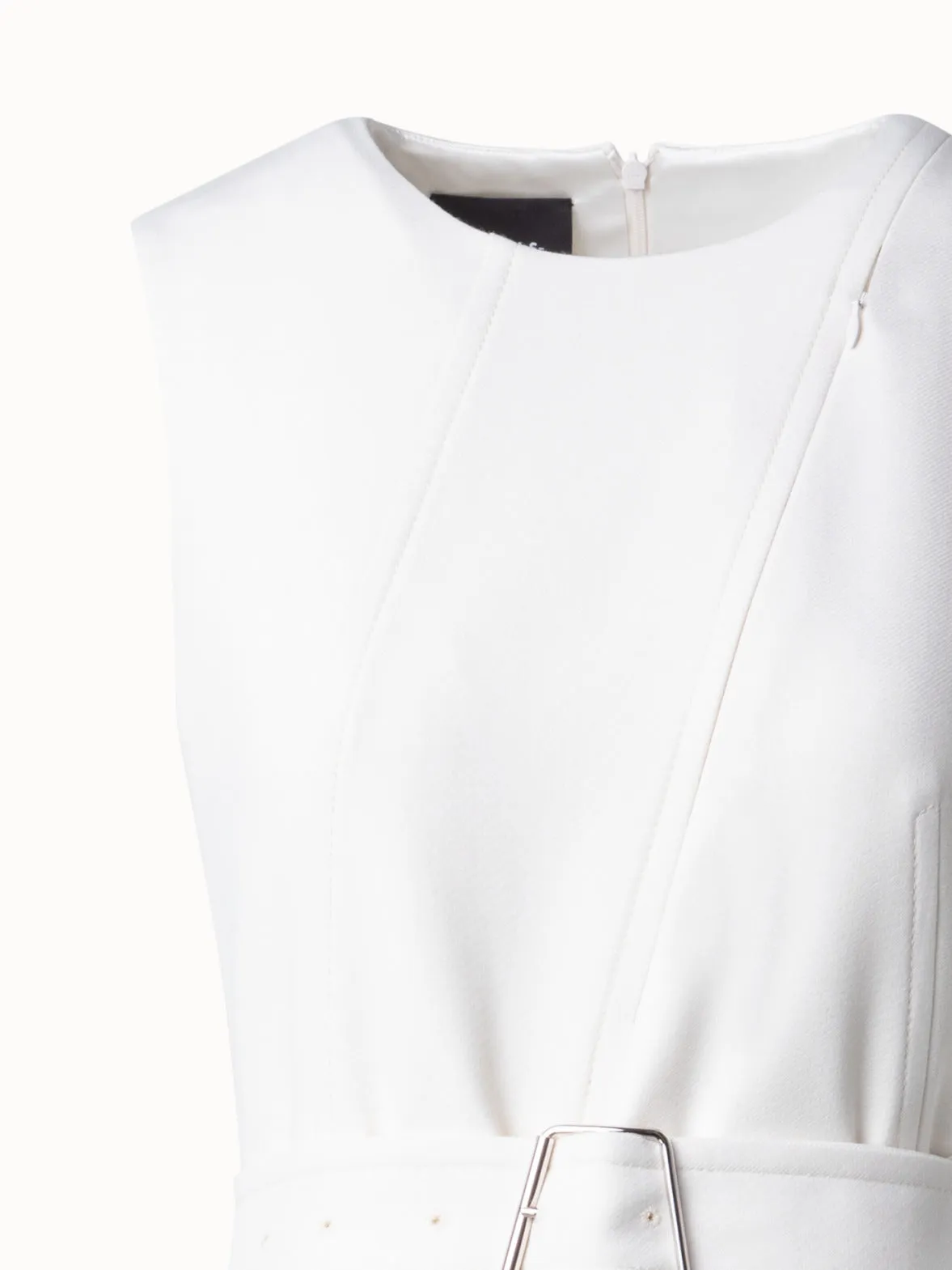 Trench Dress - A-Line Midi Dress in Cotton Double-Face with Zip-Cut-Out 