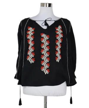 Ulla Johnson Black Cotton Embroidered Blouse sz 4