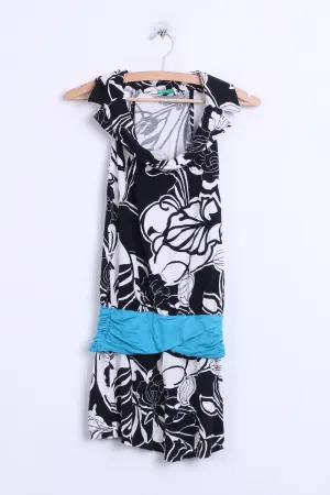 United Colors Of Benetton Womens XS Dress Blouse Black White Party