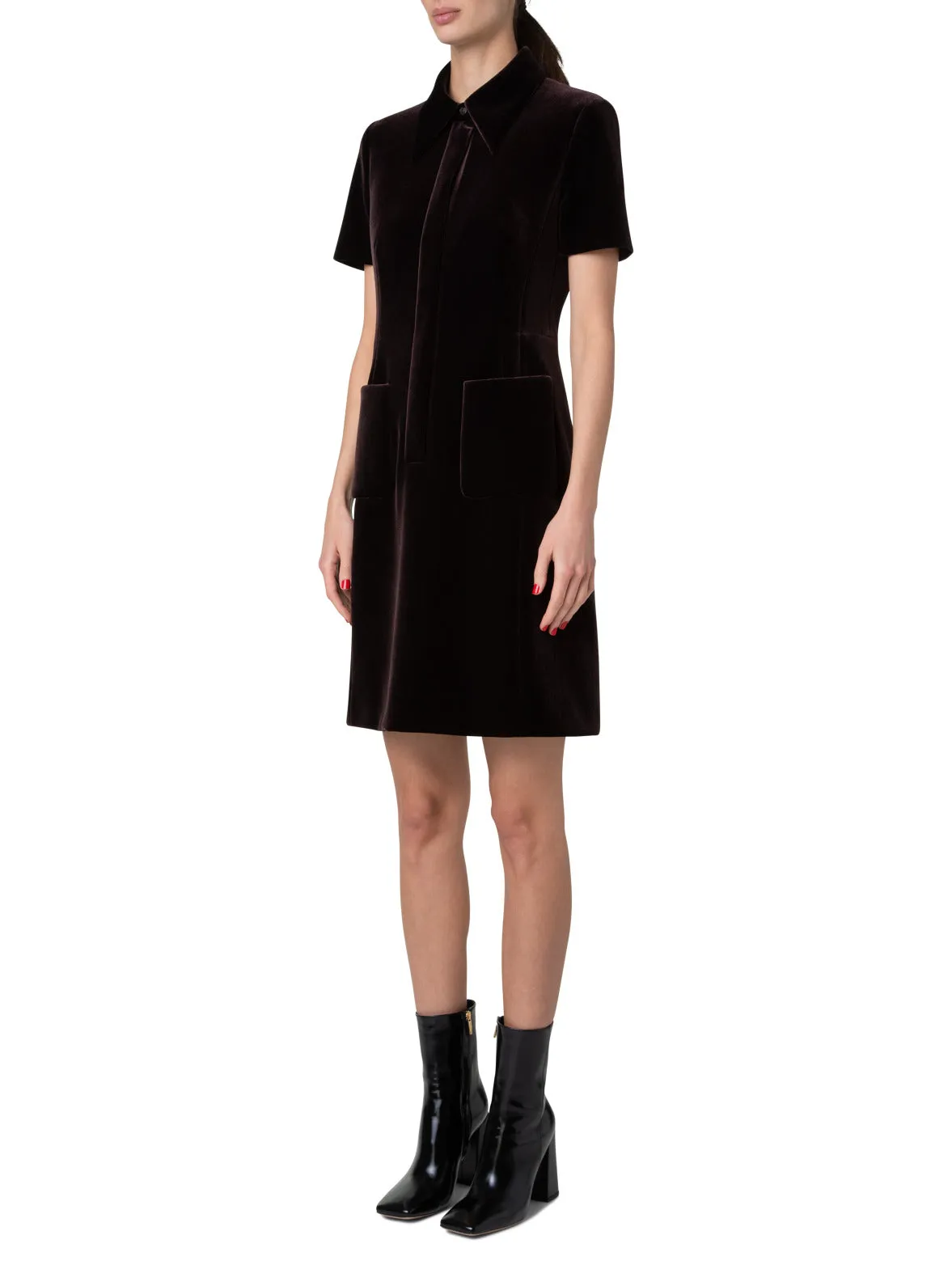Velvet Neoprene Short Dress 