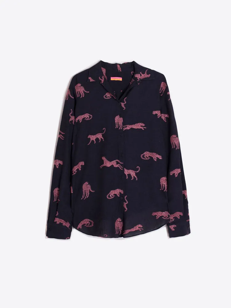 Vilagallo Gaby Shirt Cheetah Jacquard