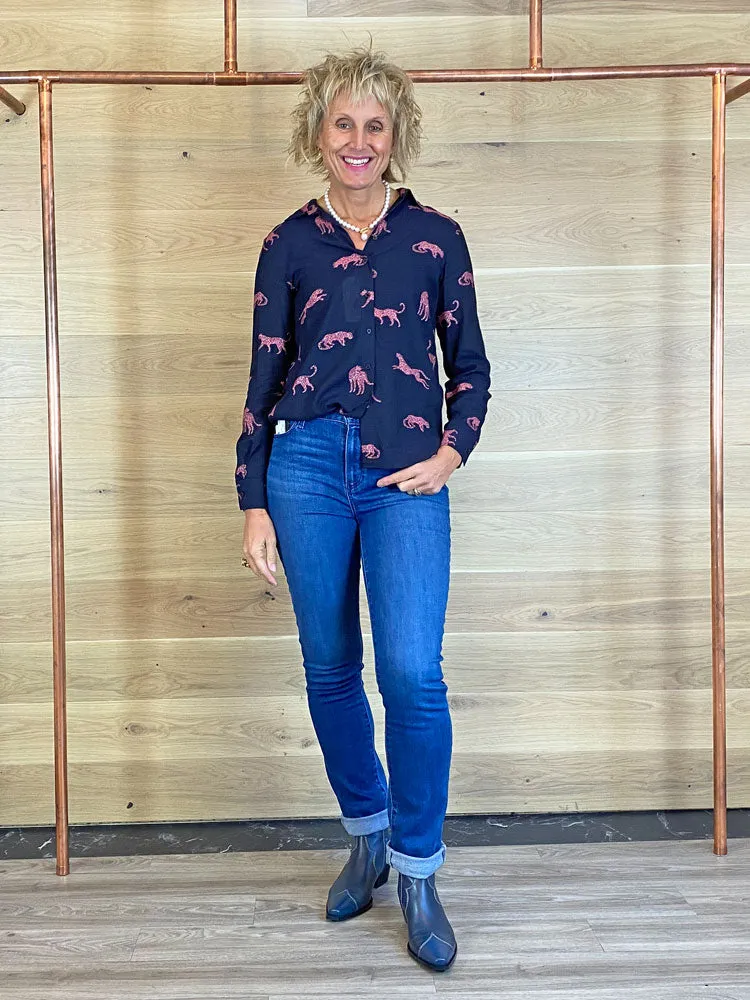 Vilagallo Gaby Shirt Cheetah Jacquard