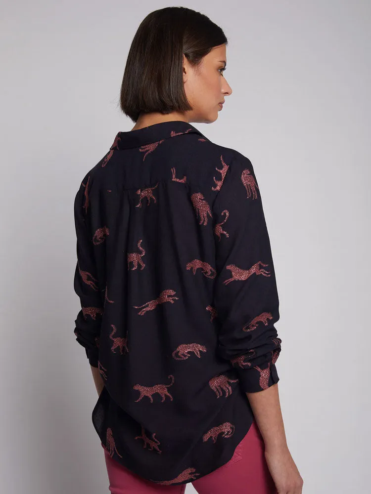 Vilagallo Gaby Shirt Cheetah Jacquard