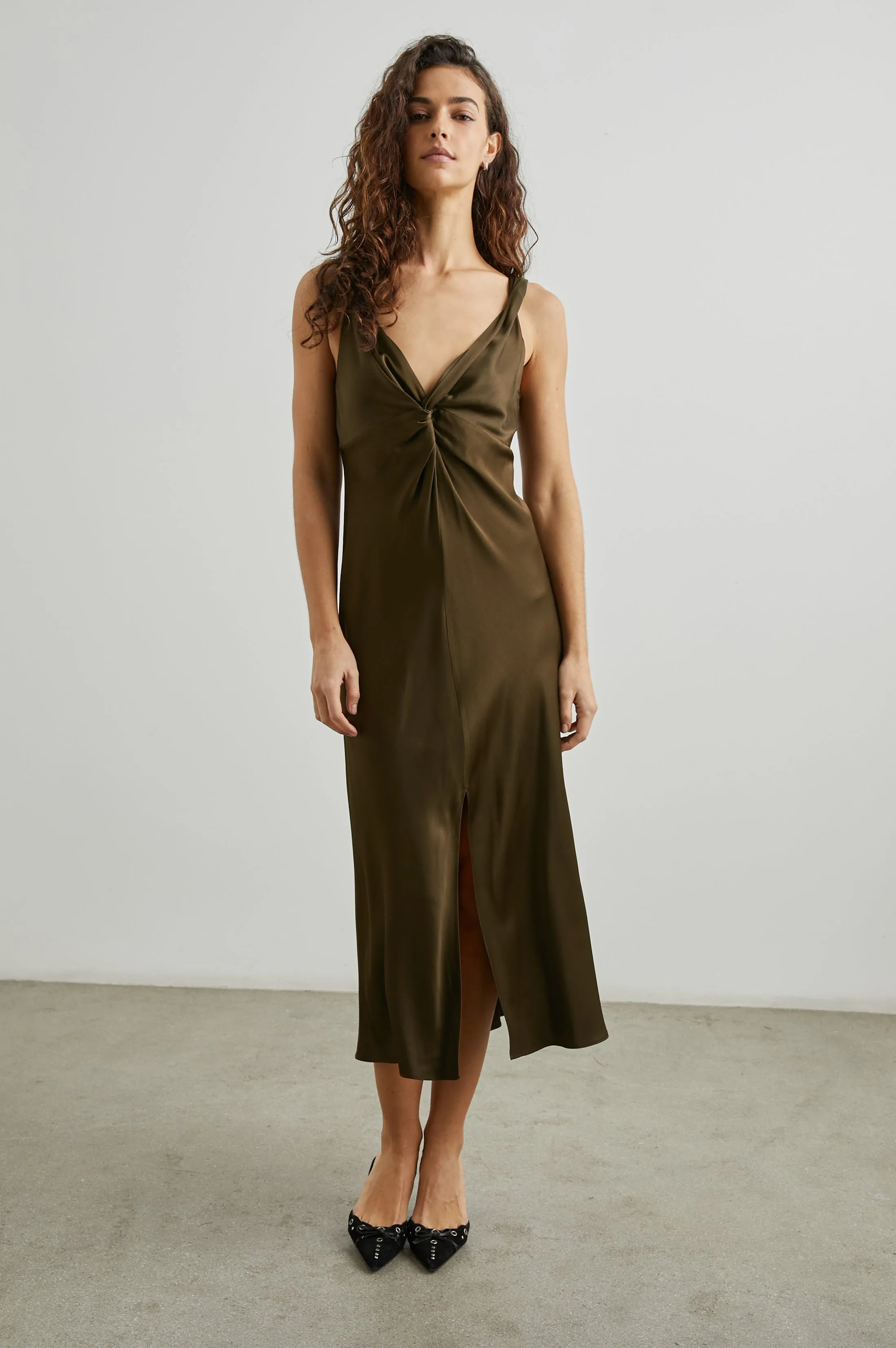 VIVIANA DRESS - DARK MOSS Rails