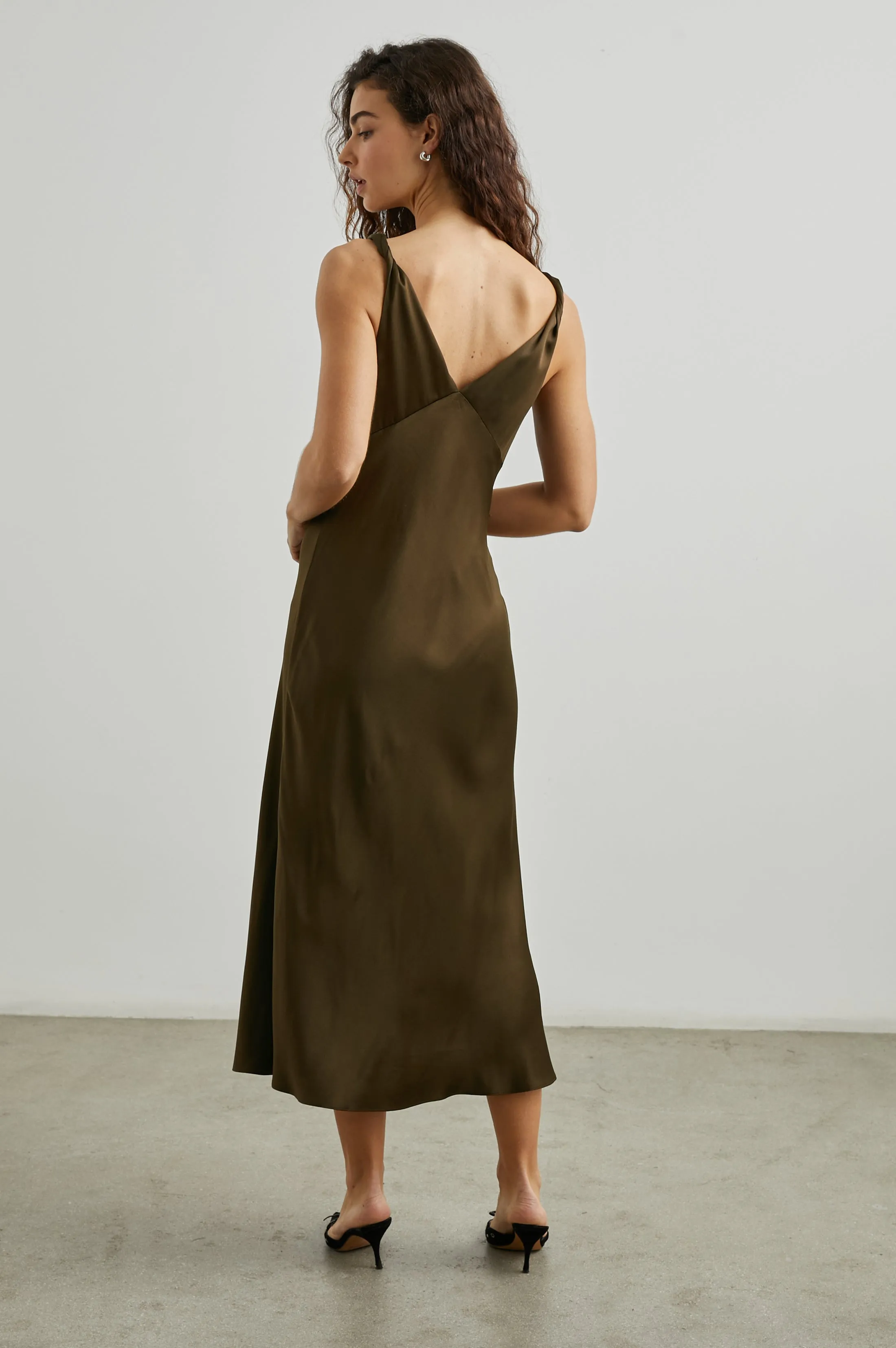 VIVIANA DRESS - DARK MOSS Rails