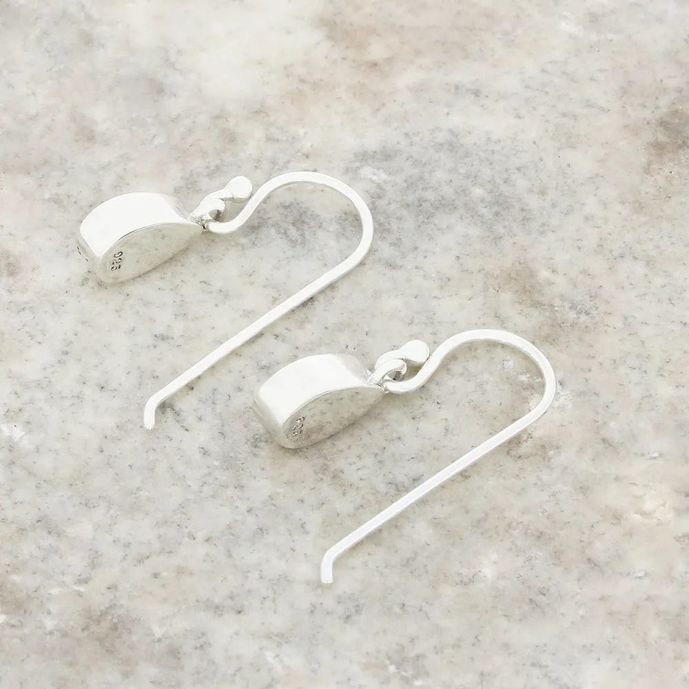 Whitby Jet Sterling Silver Pear Shape Drop Earrings
