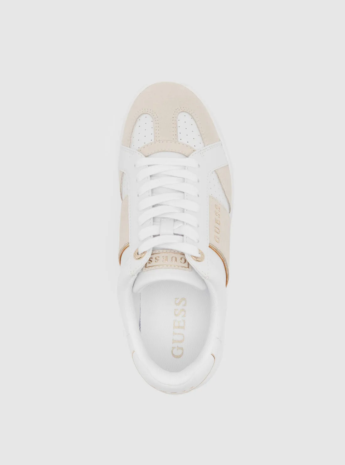 White Beige Jrone Sneakers Guess