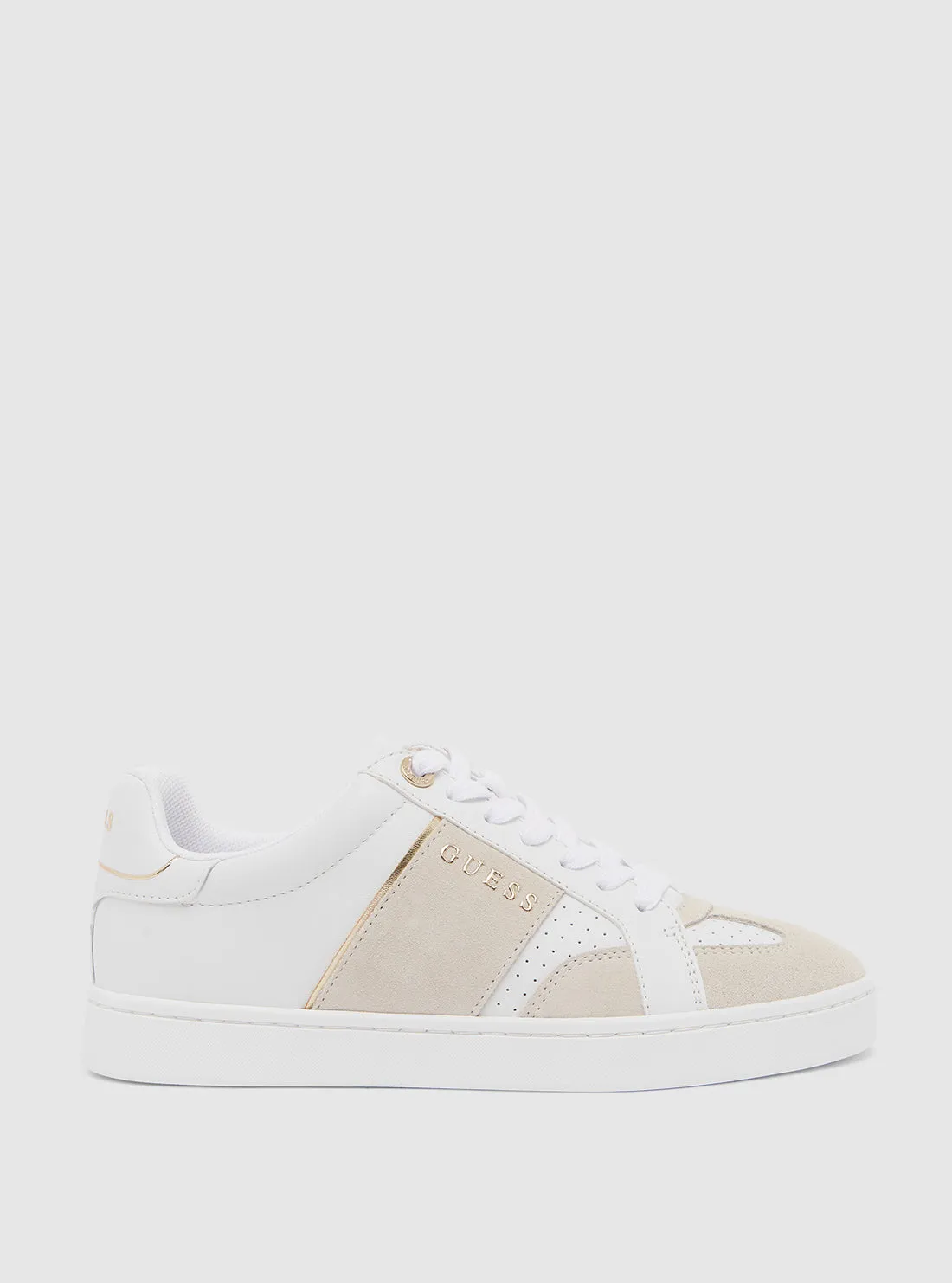 White Beige Jrone Sneakers Guess