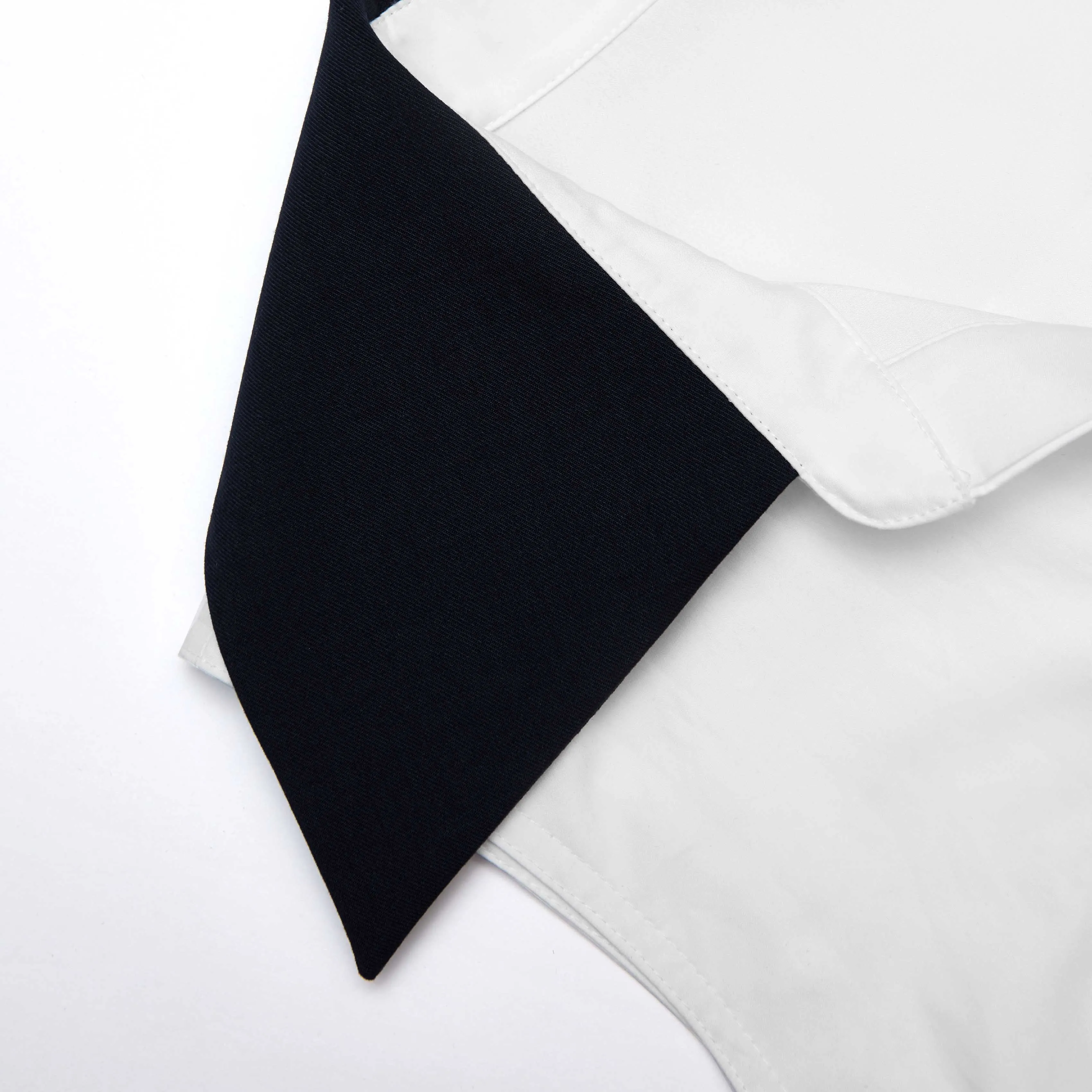 White Contrast Collar Broderie Midi Dress Self Portrait