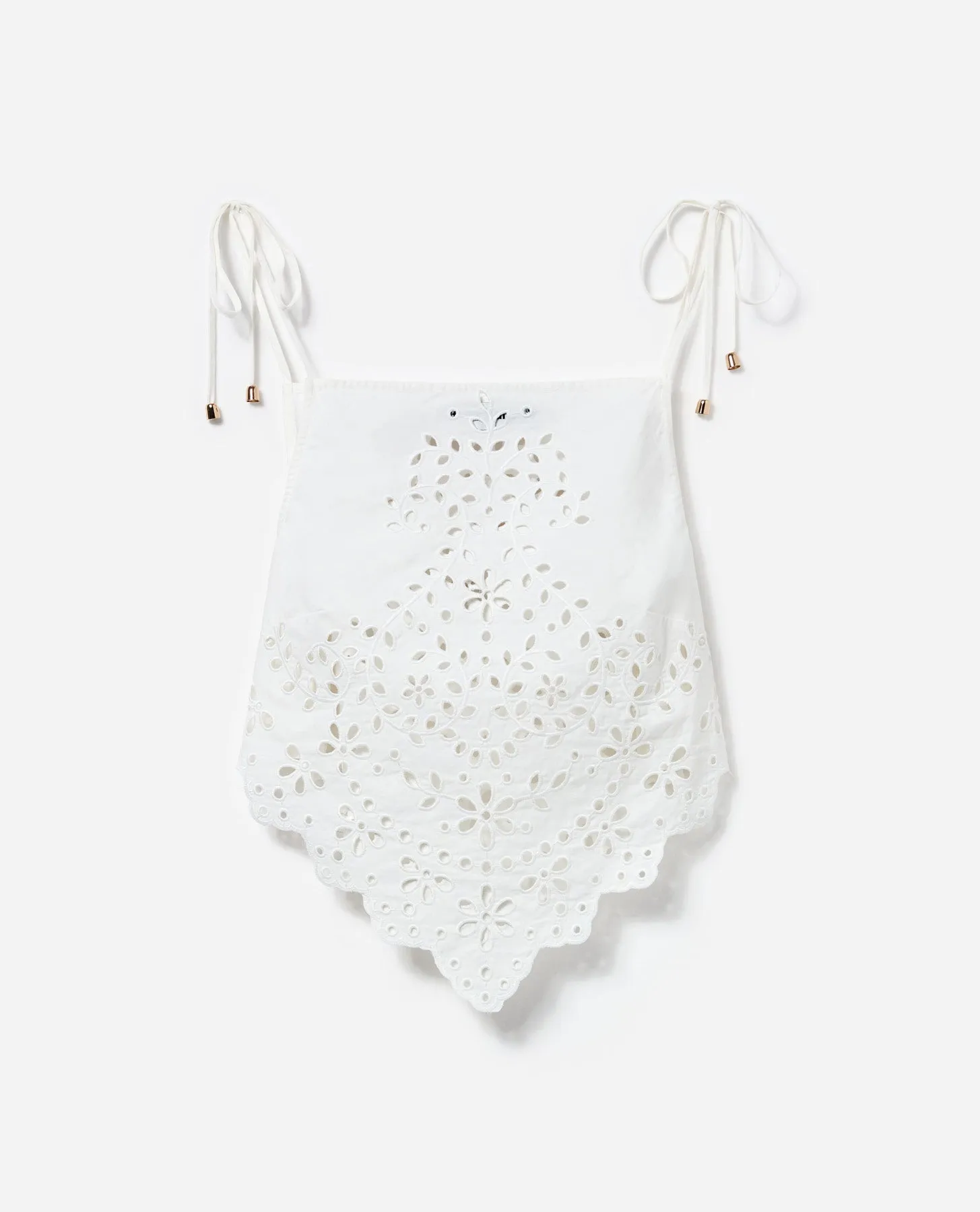 White Cotton Embroidered Top Self Portrait