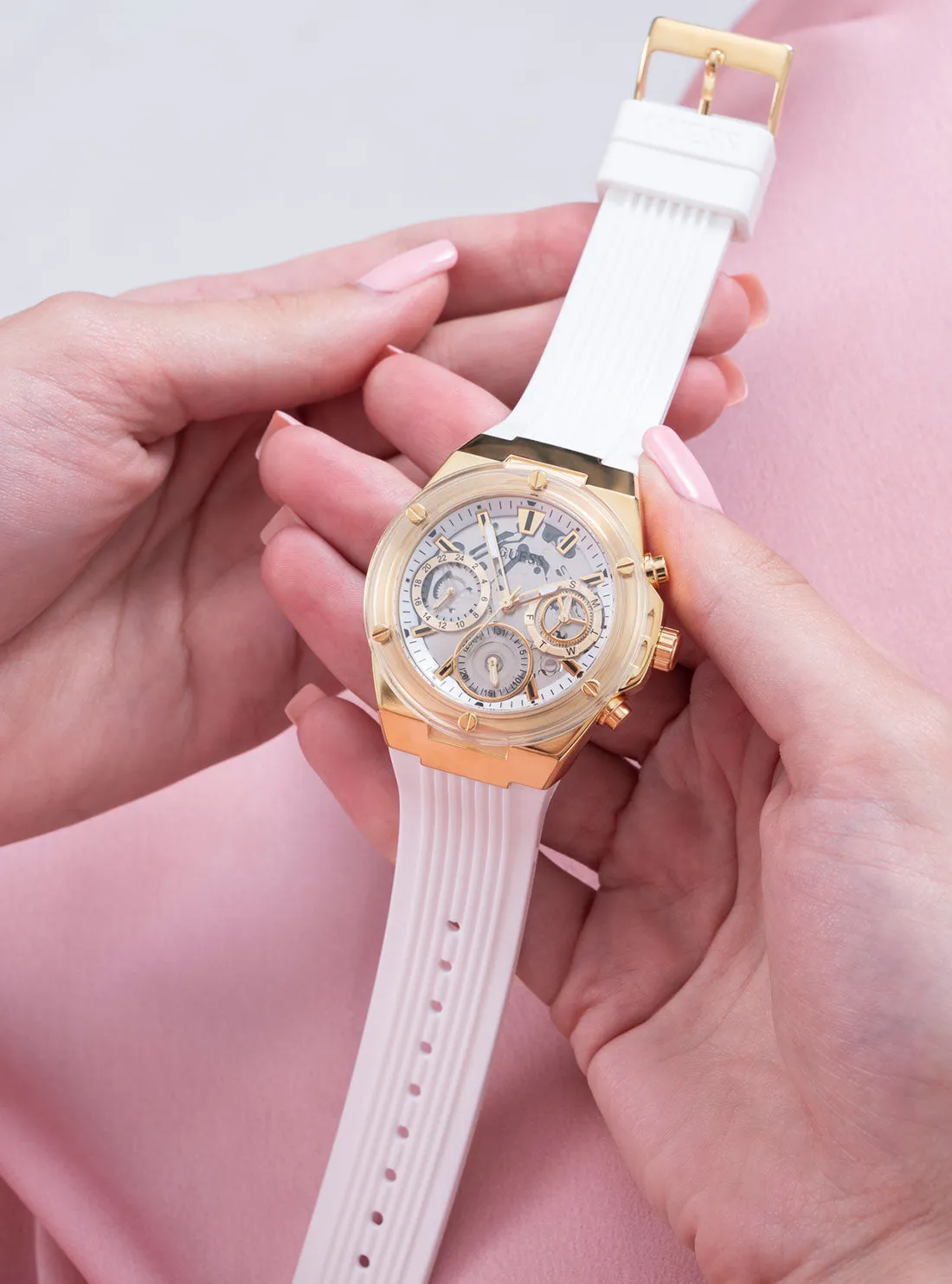 White Gold Athena Watch Guess