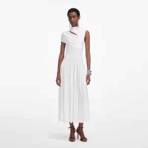 White Jersey Cut Out Midi Dress Self Portrait