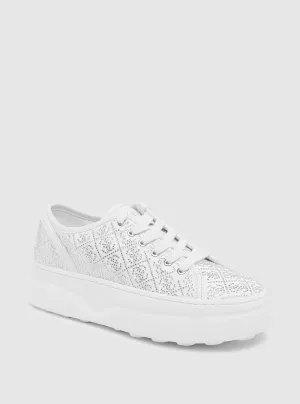 White Queeny Low-Top Sneakers Guess