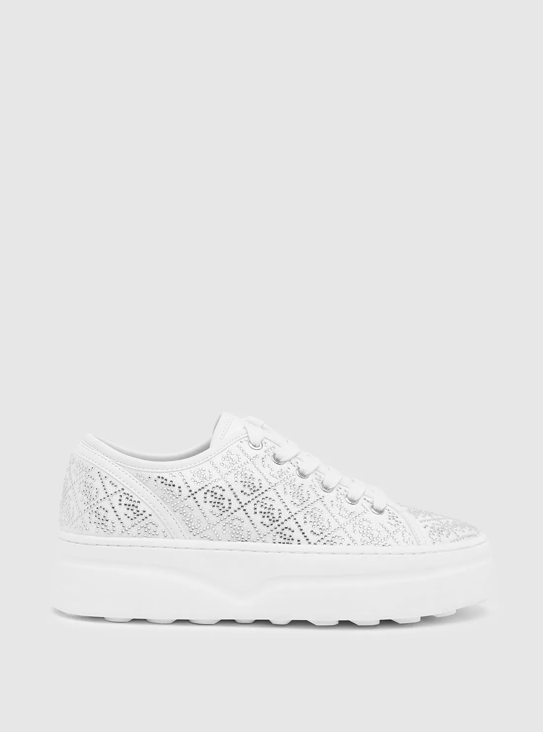 White Queeny Low-Top Sneakers Guess