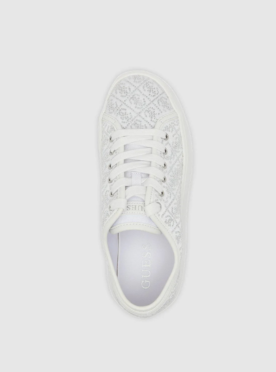 White Queeny Low-Top Sneakers Guess