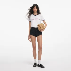 White T-Shirt With Pink SP Logo Self Portrait