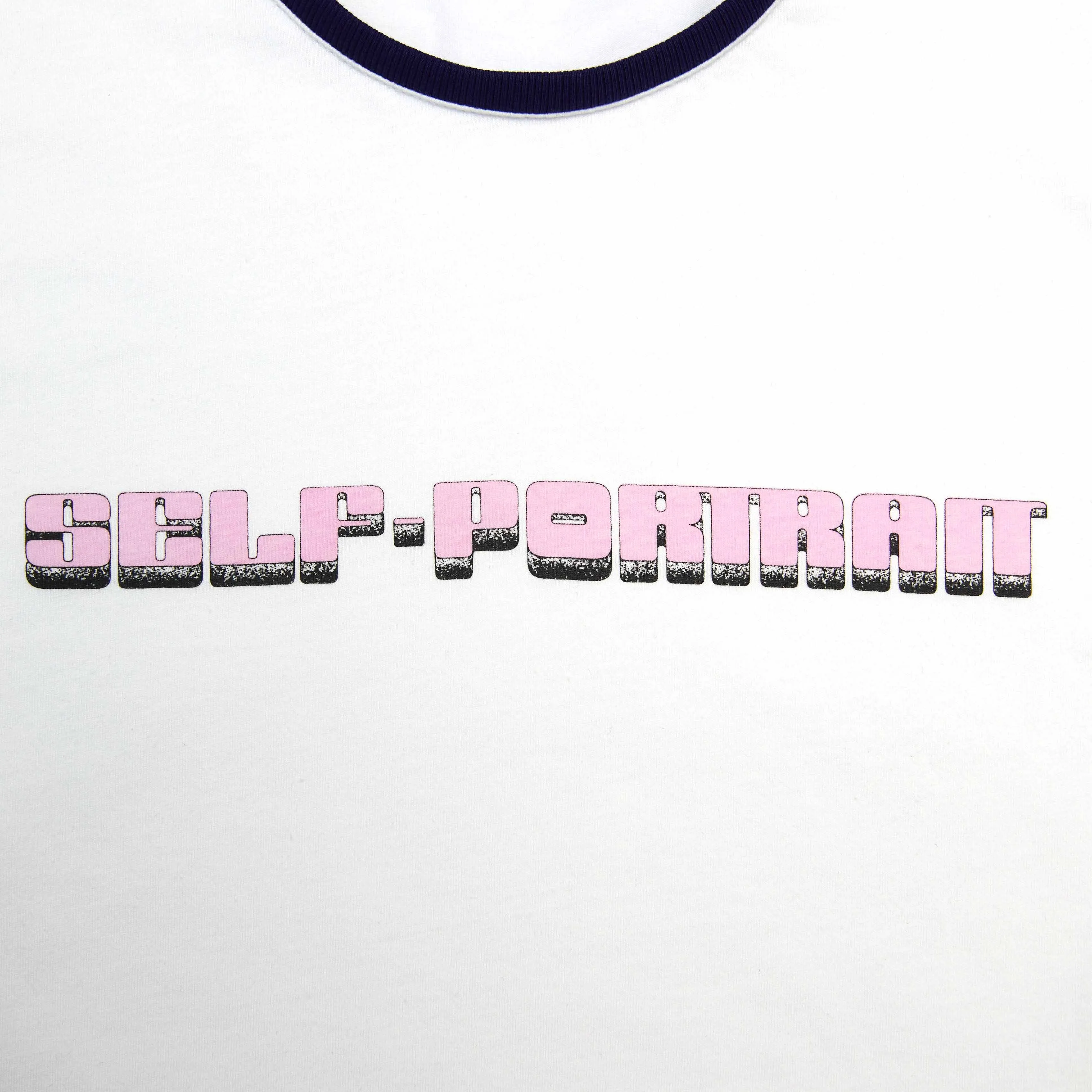 White T-Shirt With Pink SP Logo Self Portrait