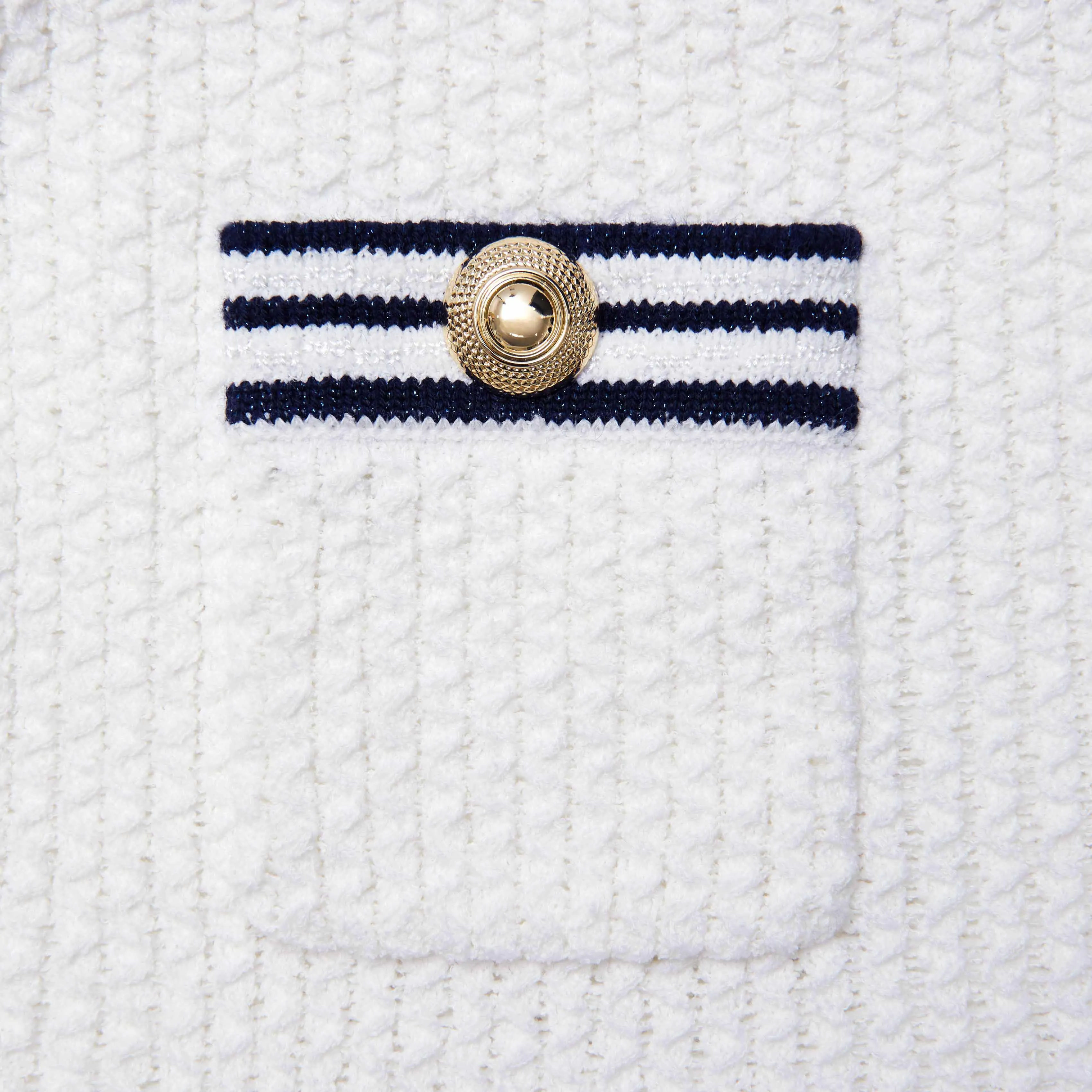 White Textured Knit Mini Skirt Self Portrait