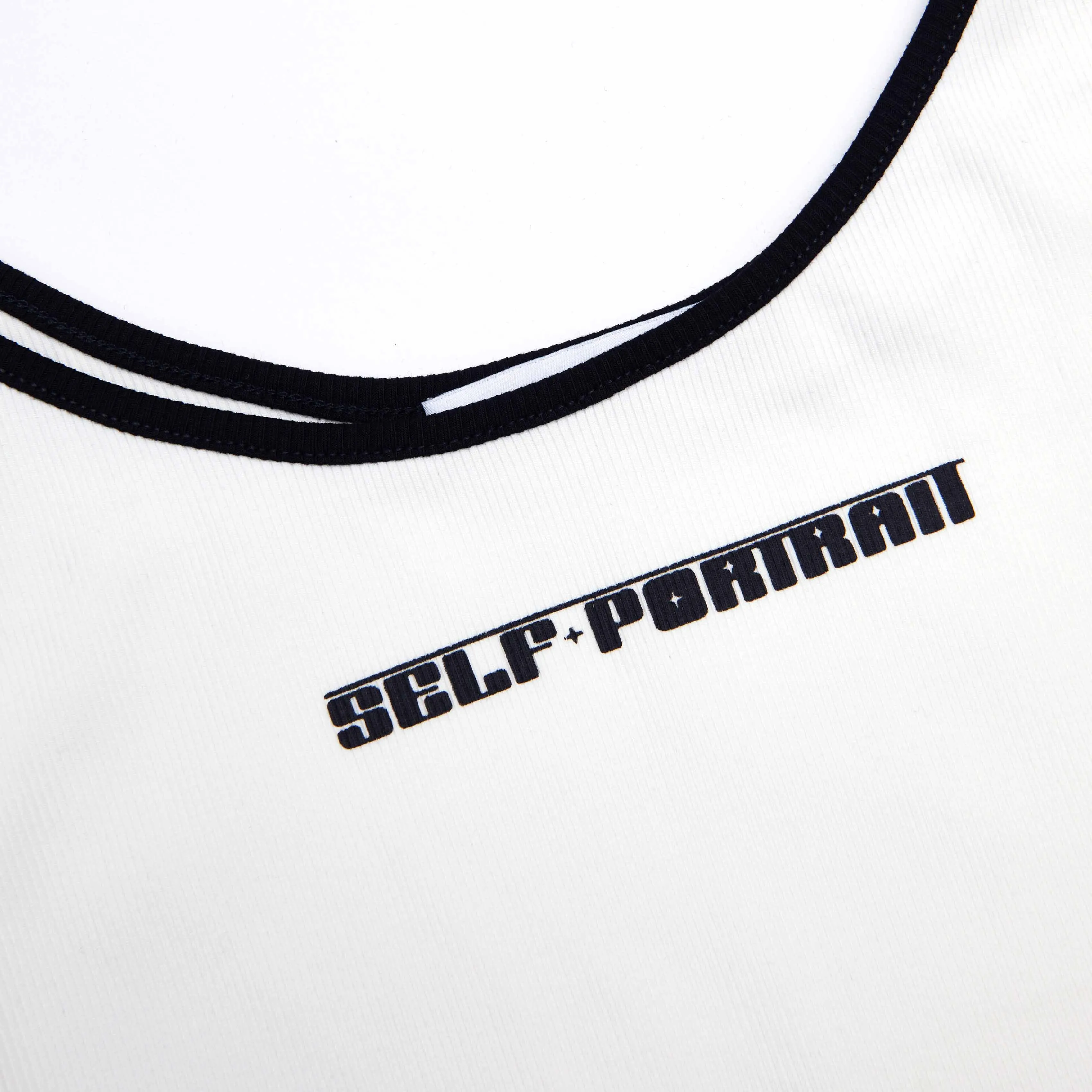 White Vest With Black SP Logo Self Portrait
