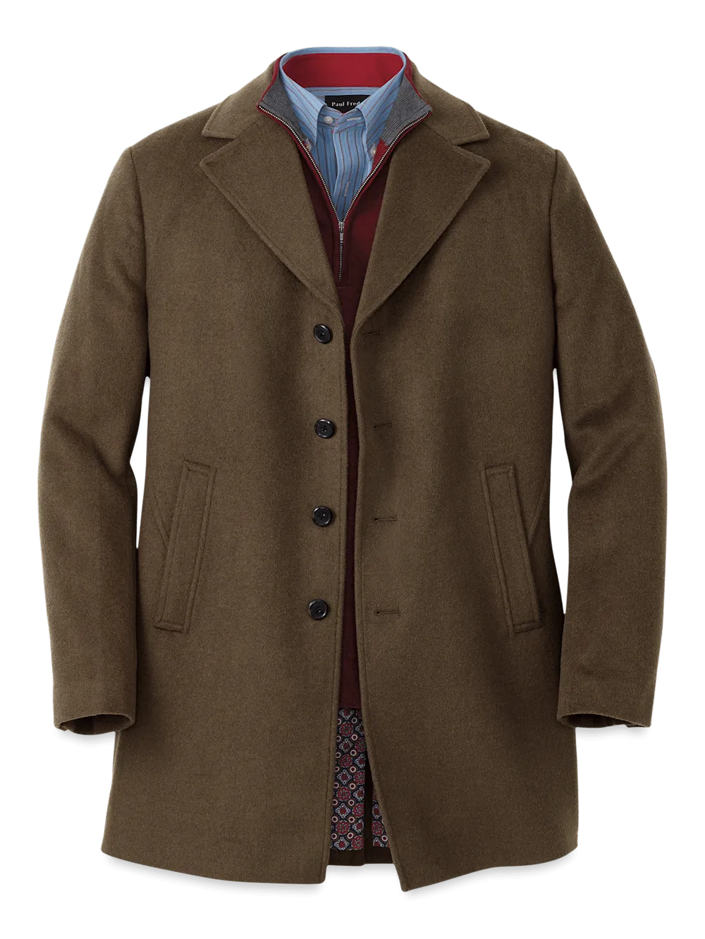 Wool Blend Topcoat - Olive