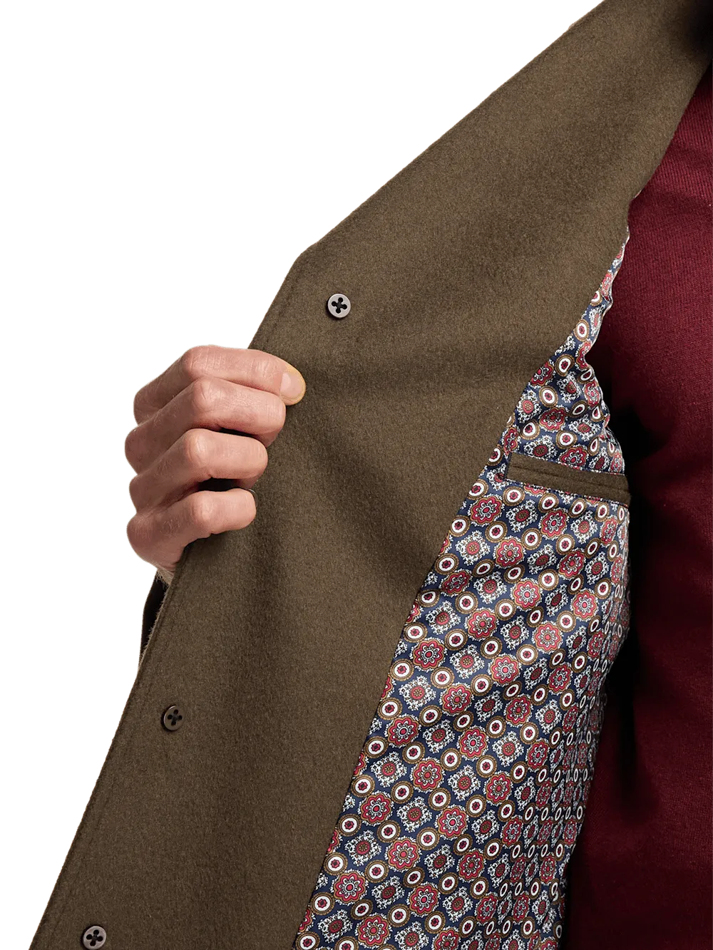 Wool Blend Topcoat - Olive