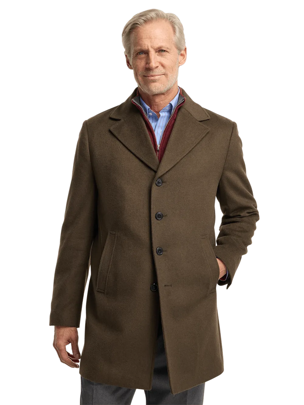 Wool Blend Topcoat - Olive
