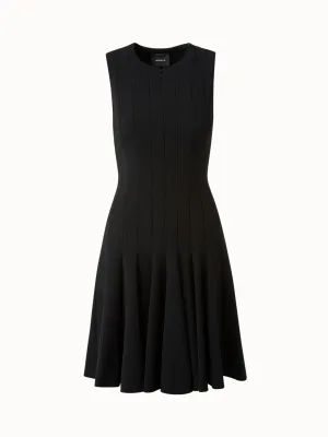 Wool Double-Face Dress with Skaters Pleats 
