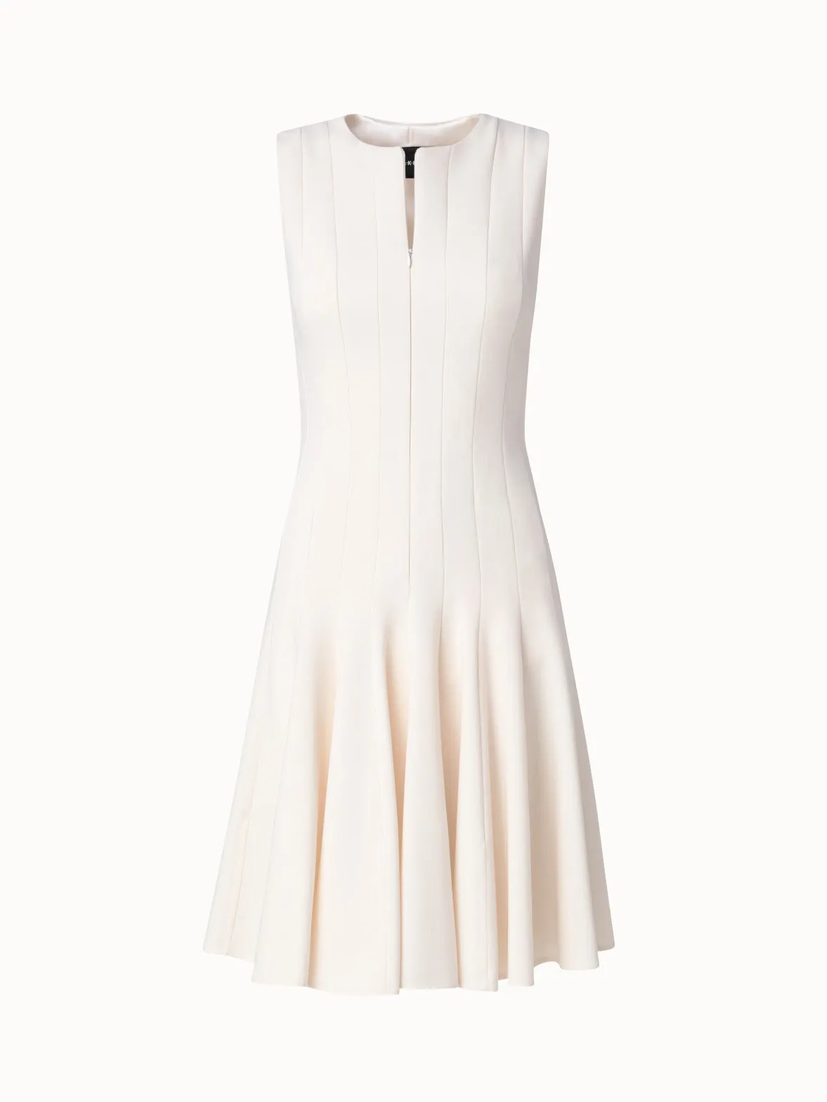 Wool Double-Face Dress with Skaters Pleats 