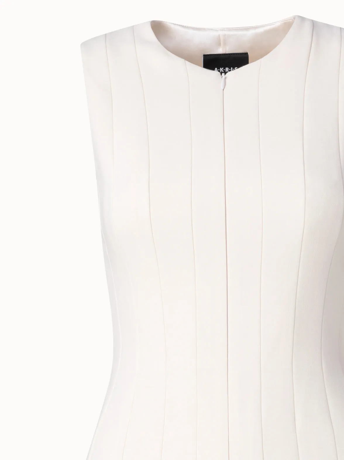 Wool Double-Face Dress with Skaters Pleats 