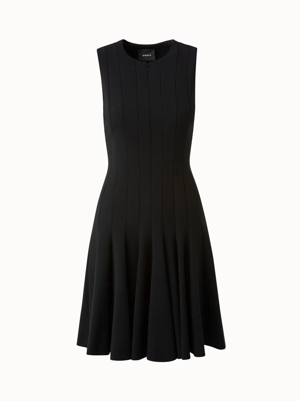Wool Double-Face Dress with Skaters Pleats 