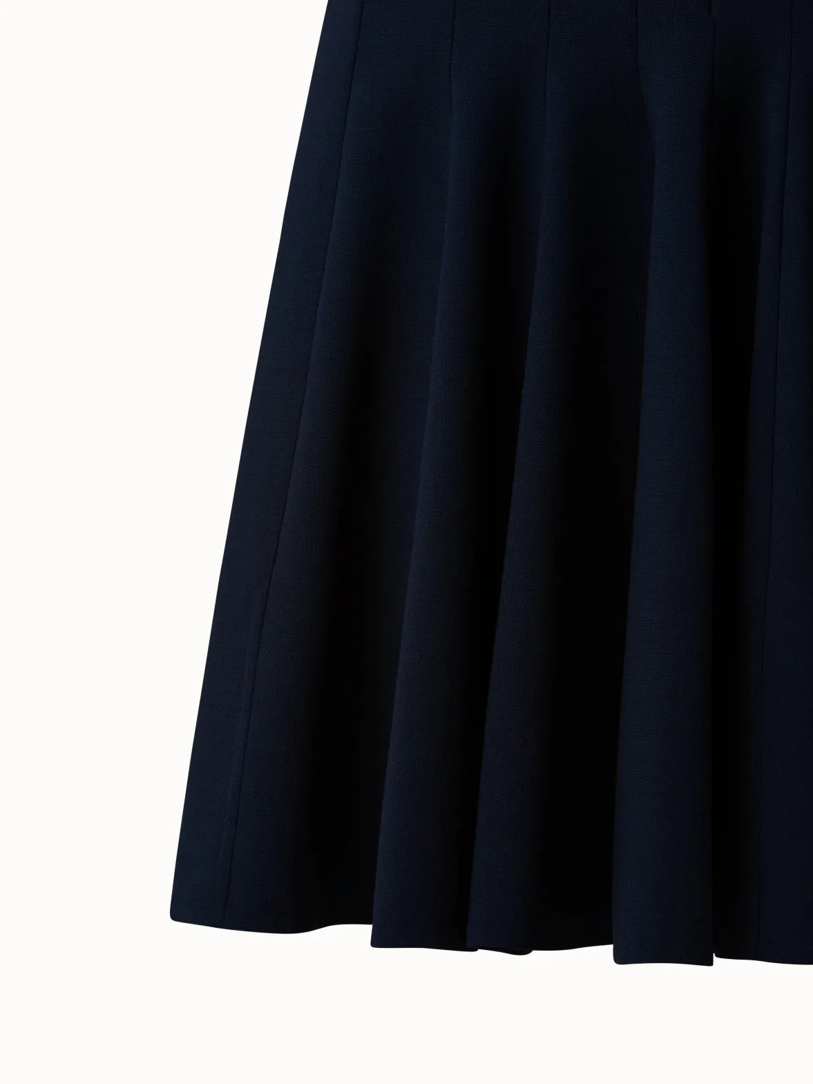 Wool Double-Face Dress with Skaters Pleats 