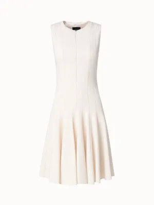 Wool Double-Face Dress with Skaters Pleats 