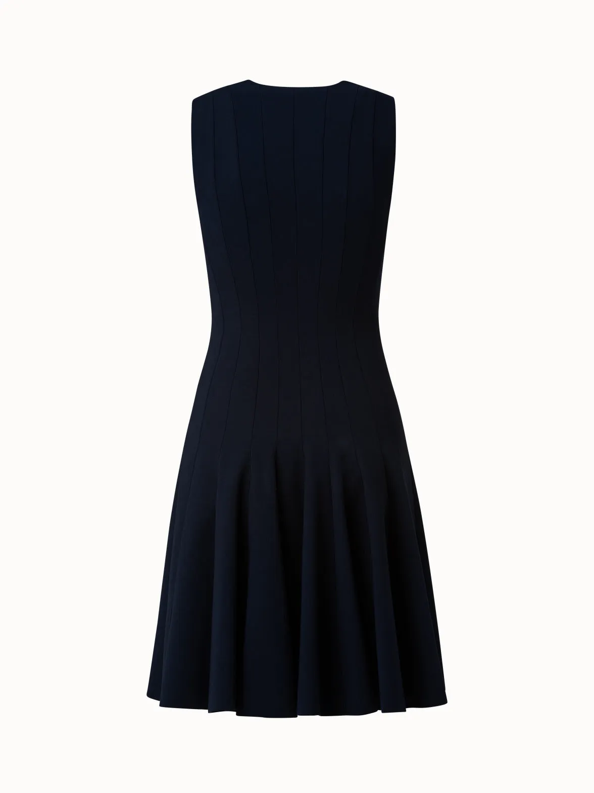 Wool Double-Face Dress with Skaters Pleats 