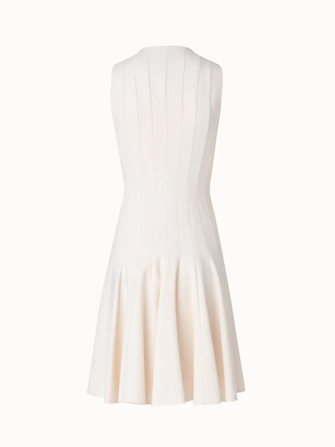 Wool Double-Face Dress with Skaters Pleats 