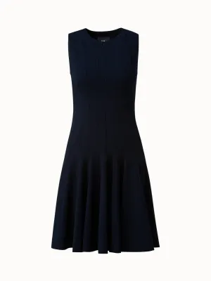 Wool Double-Face Dress with Skaters Pleats 