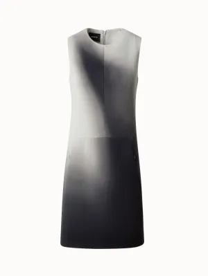 Wool Double-Face Sheath Dress with Shadow Print 