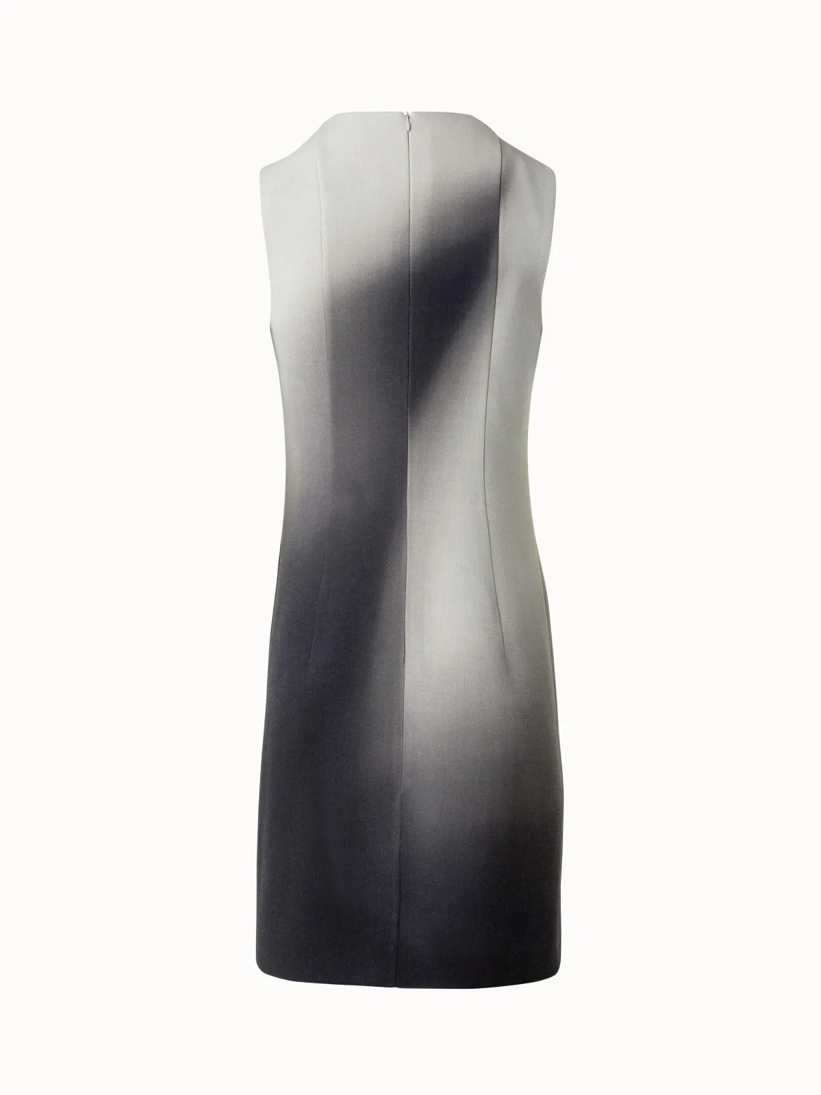 Wool Double-Face Sheath Dress with Shadow Print 
