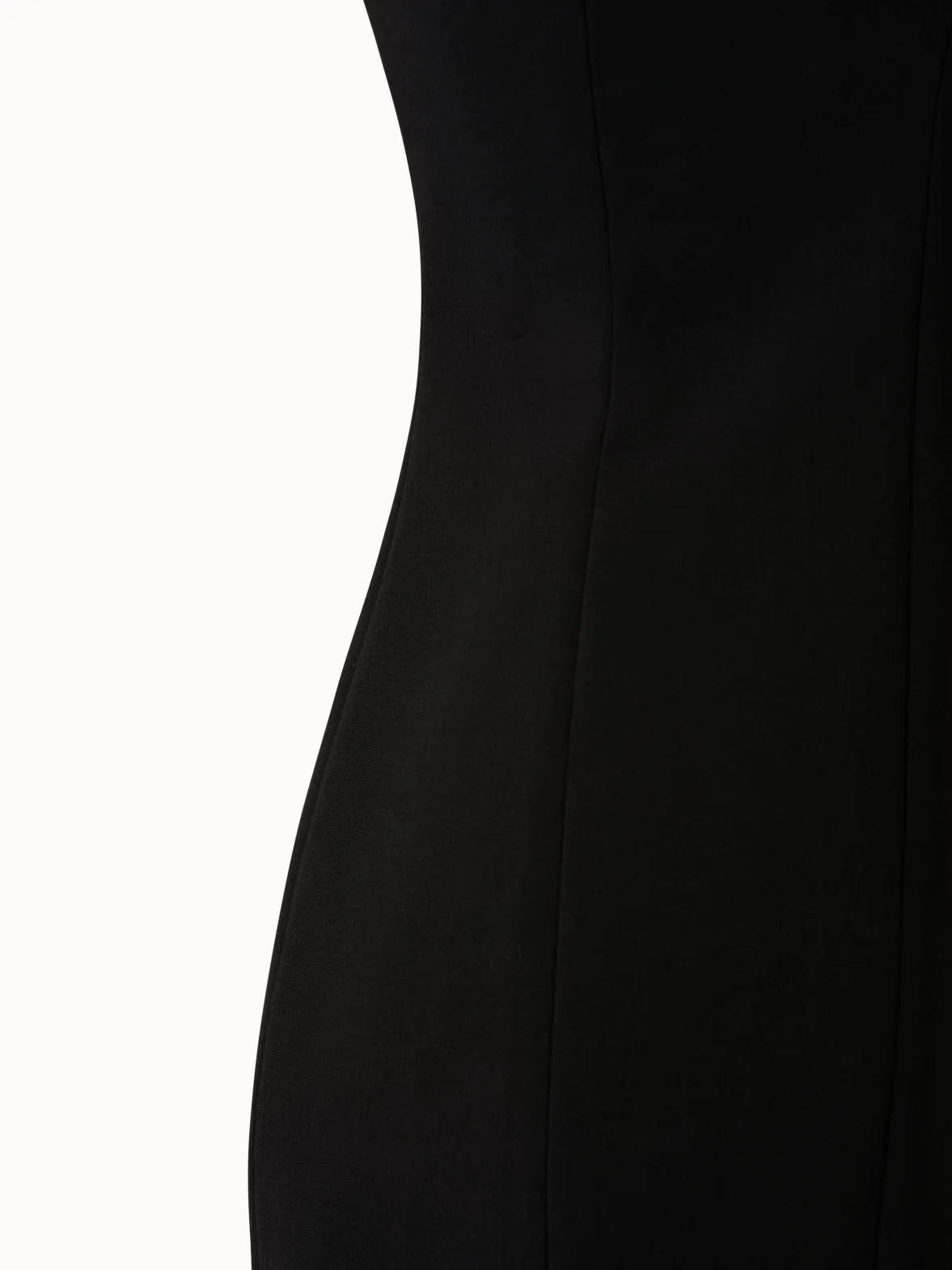 Wool Double-Face V-Neck Dress with Stand-Up Collar 