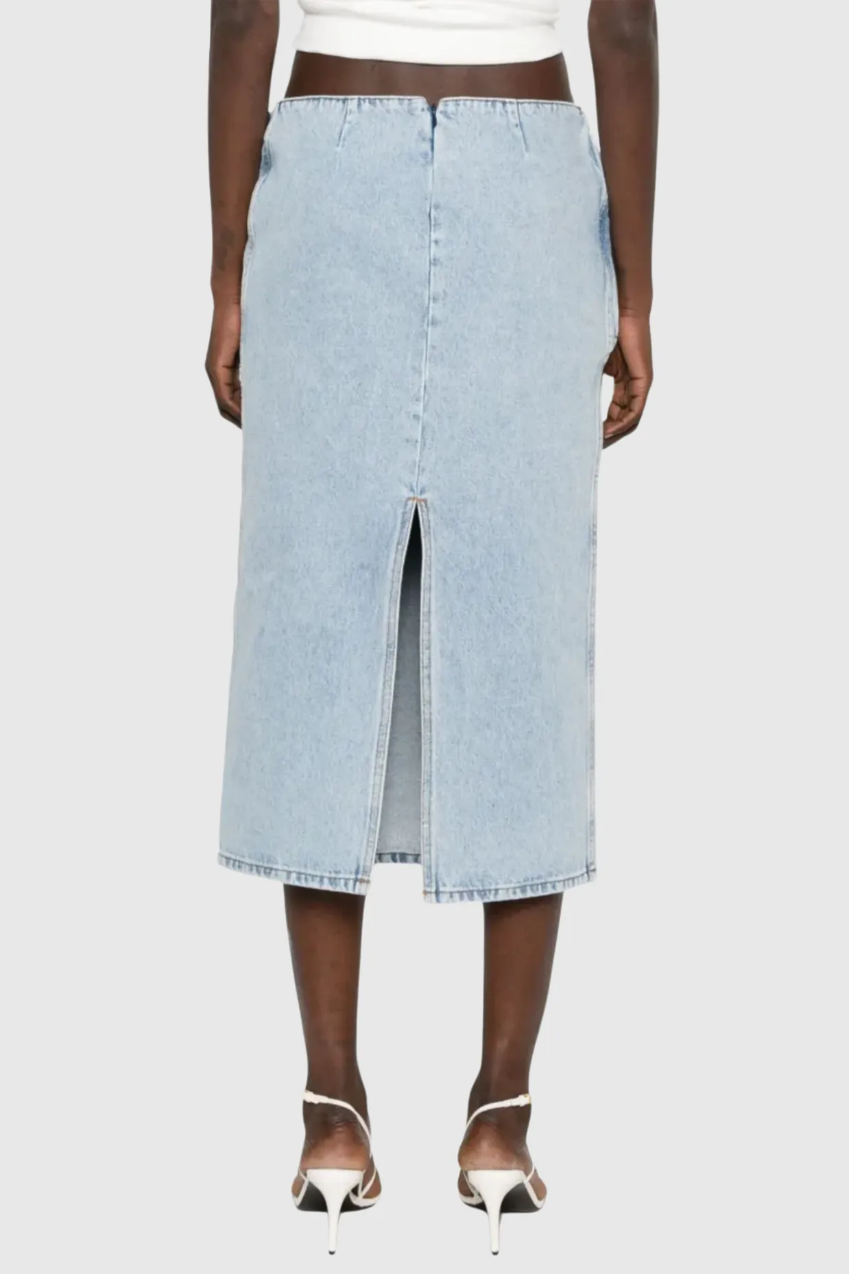 xaviera Floral Appliqu Denim Midi Skirt Gloria Lanvin
