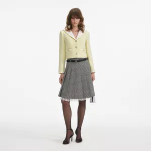 Yellow Boucle Contrast Collar Jacket Self Portrait