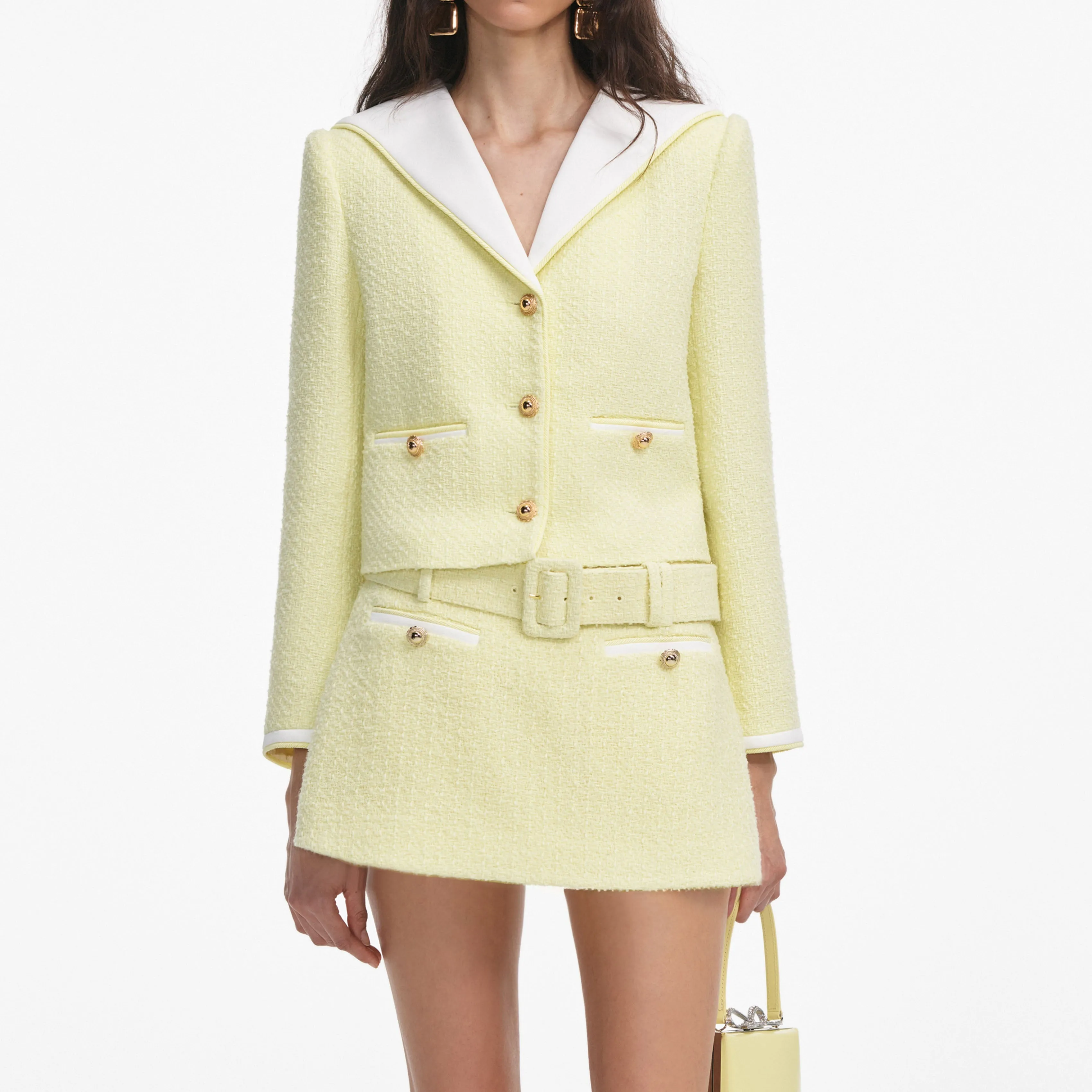 Yellow Boucle Skort Self Portrait