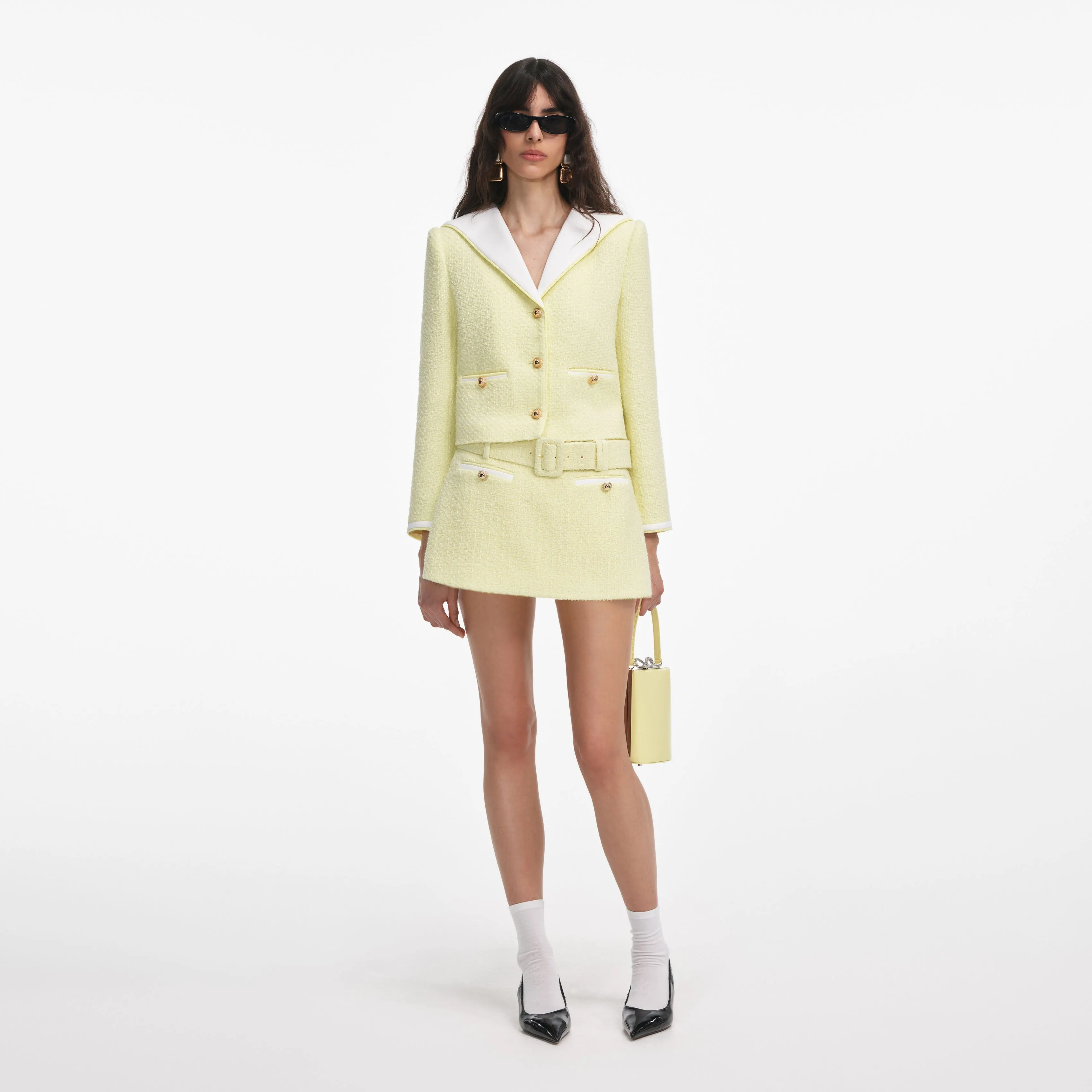 Yellow Boucle Skort Self Portrait