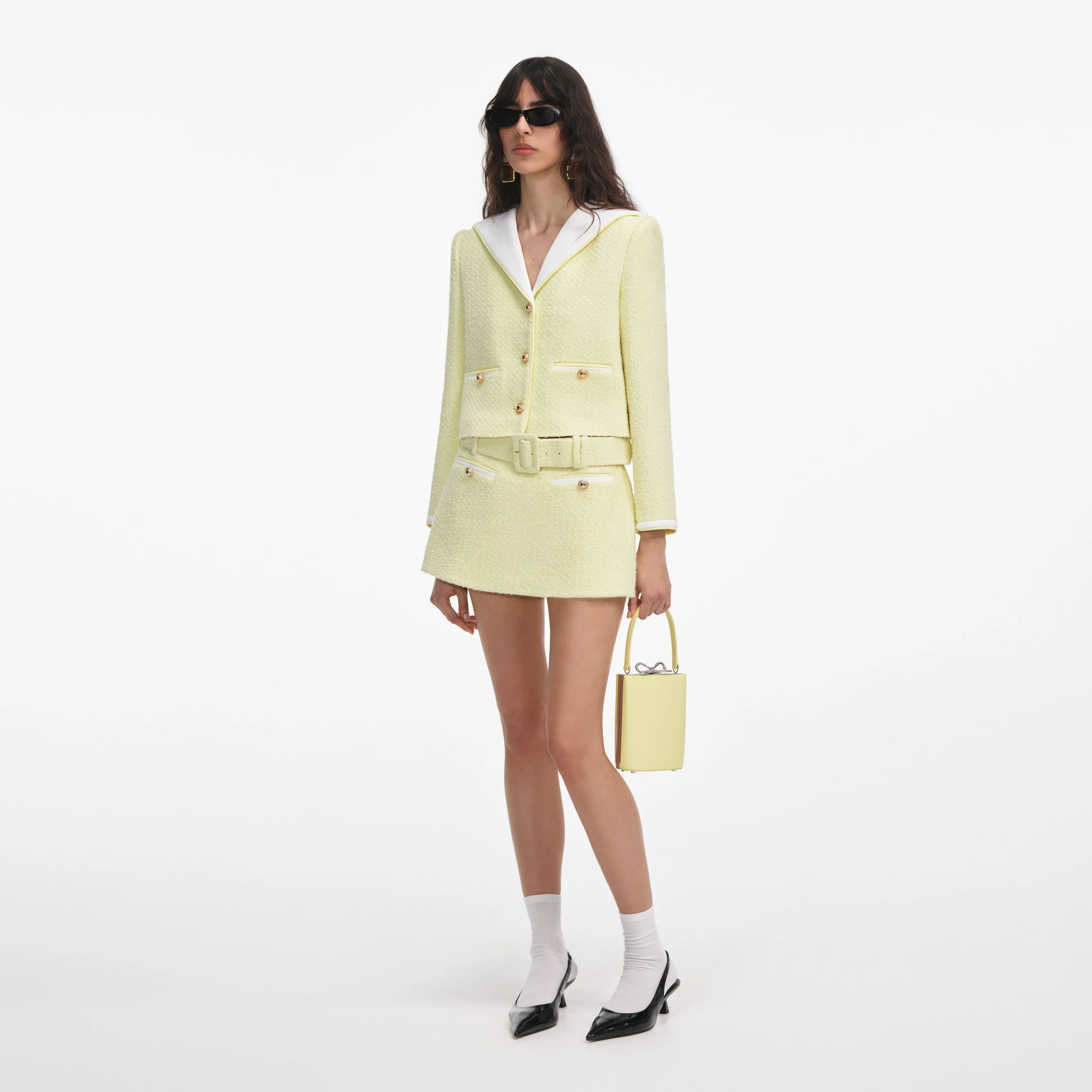 Yellow Boucle Skort Self Portrait