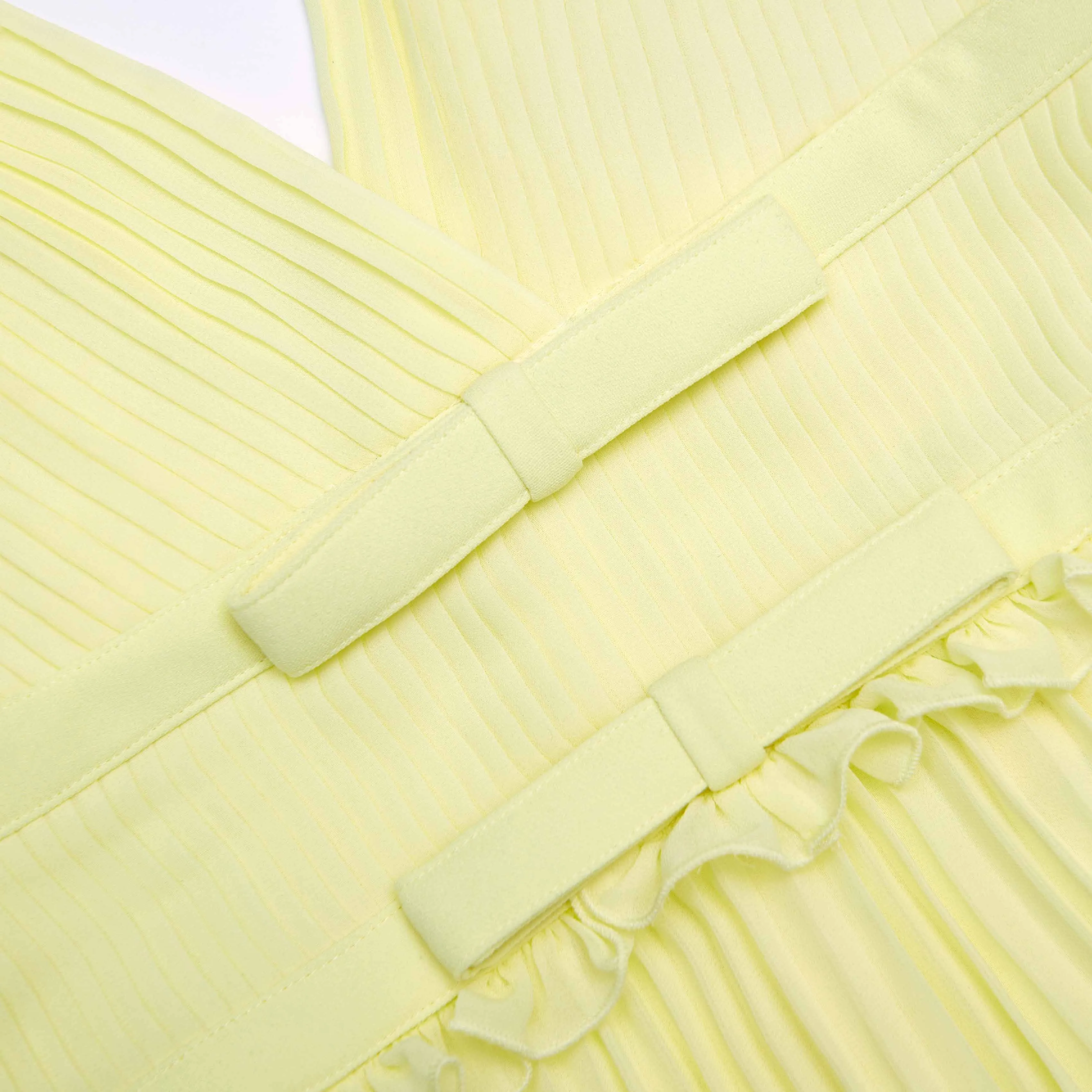 Yellow Chiffon Midi Dress Self Portrait