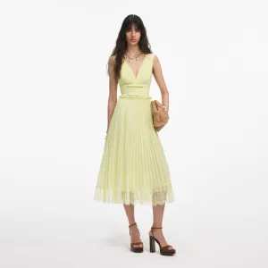 Yellow Chiffon Midi Dress Self Portrait